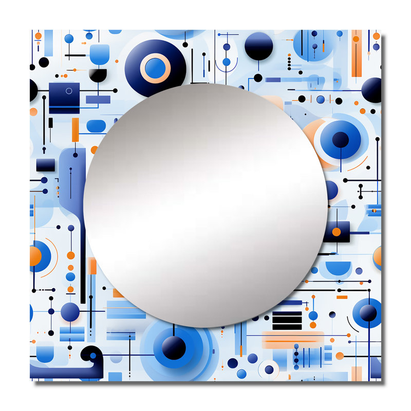 Art mural bleu et blanc Matrix Grid II, 23 po x 23 po