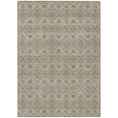 Machine Washable Indoor/Outdoor Chantille ACN2917 Lattice Rug