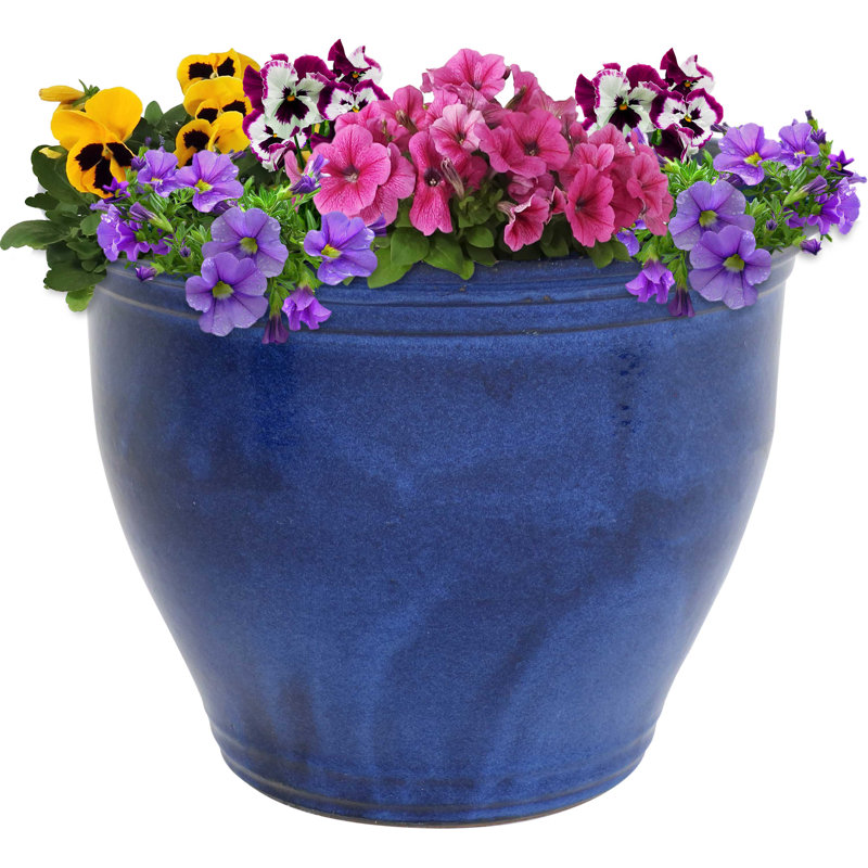 Jardinière extérieure Berlina, H 15 po x l 18,5 po x P 18,5 po, Bleu