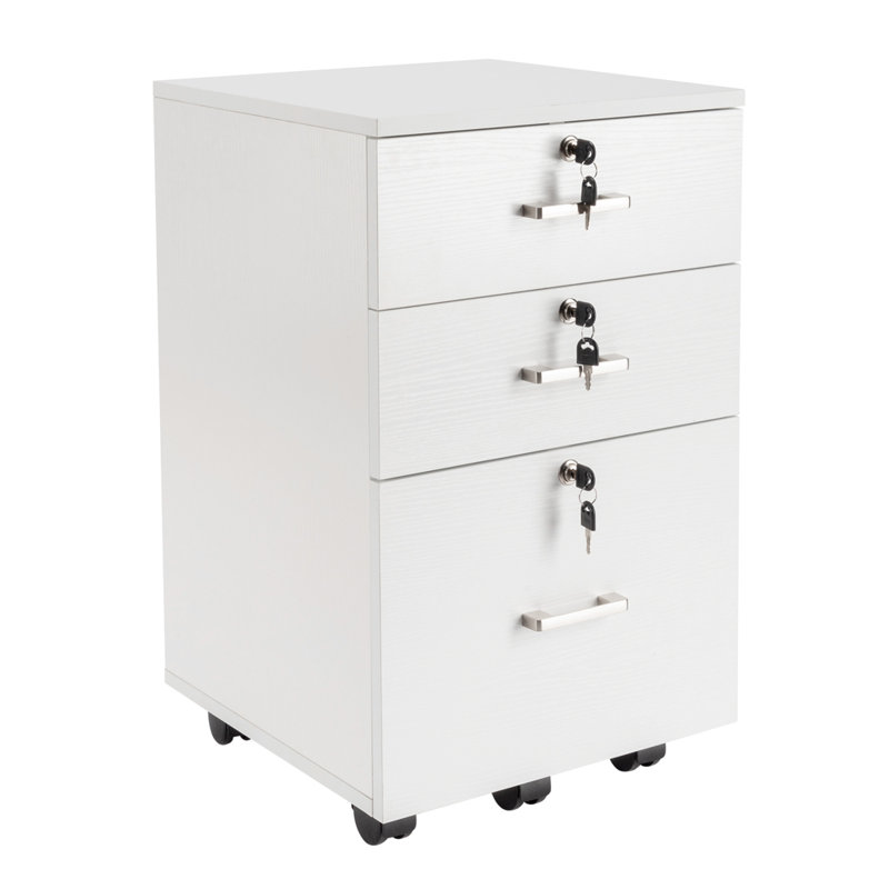 Arieliz 15.75'' Wide 3 -Drawer Mobile File Cabinet, White