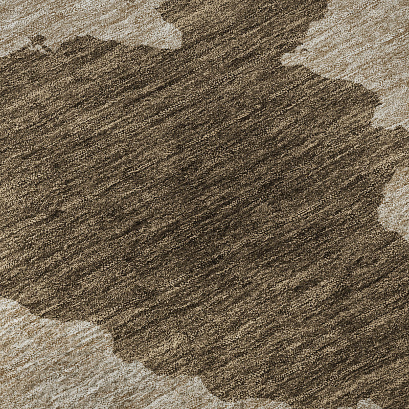 Premium Machine Washable Prisco Brown Rug, Rectangle 1'8" x 2'6"