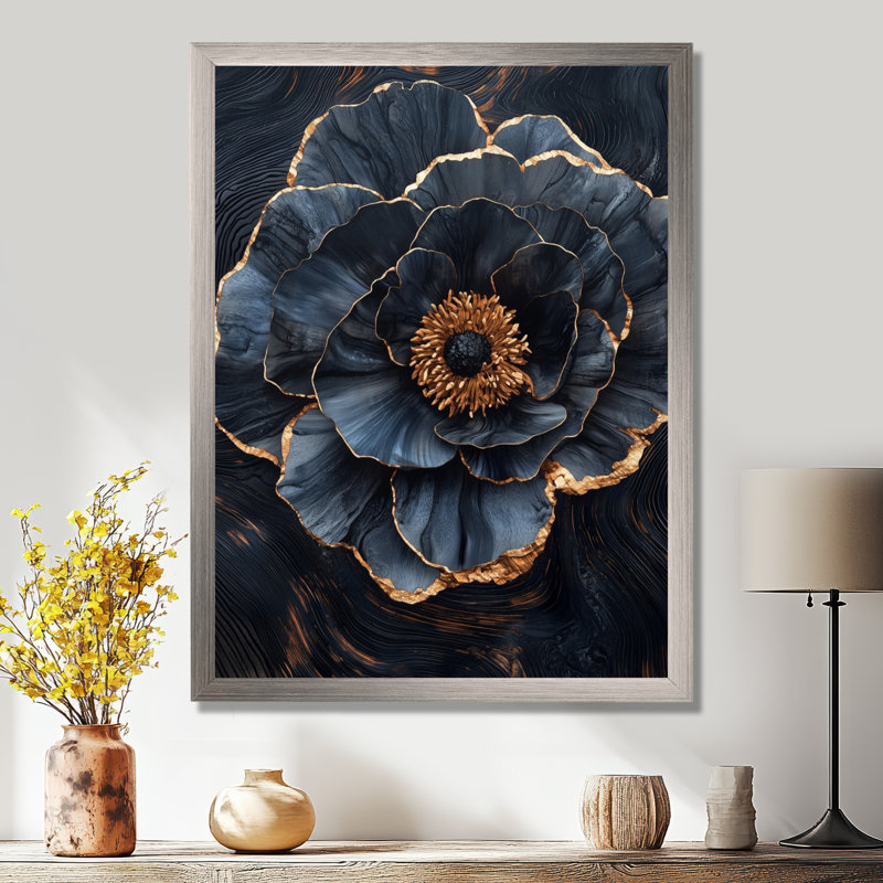 Whishaw - impressions sur toile florales, H 20 po x l 12 po, Picture Framed, Argent argent