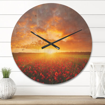 Horloge murale Poppy Field