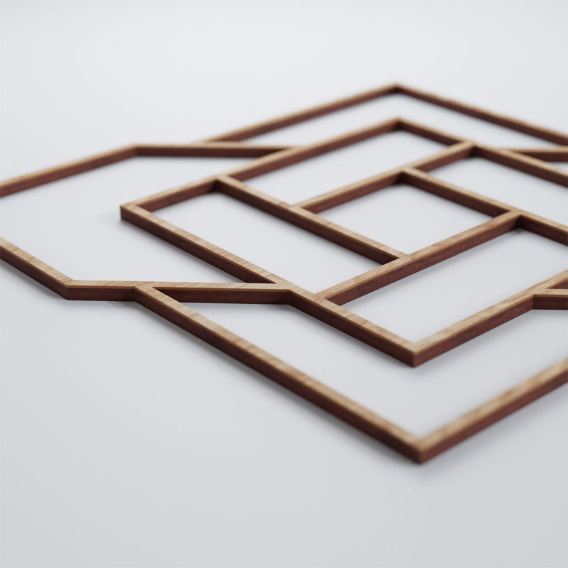 Panneaux muraux décoratifs en bois Loveland, H 23 3/8 po x l 23 3/8 po x P 1/4 po, Chêne rouge