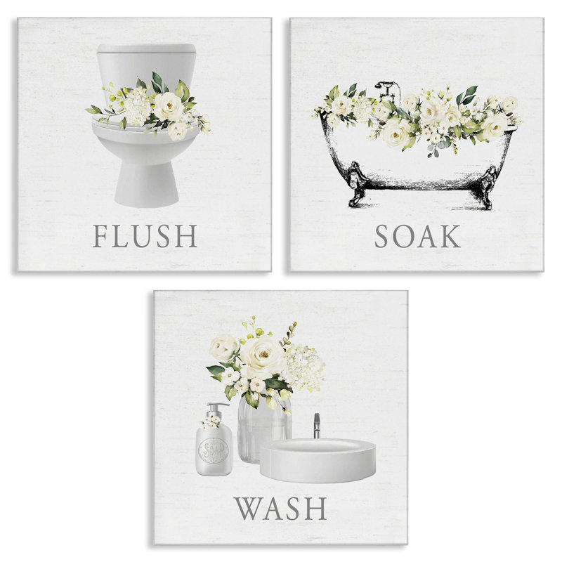 Ensemble d'art mural sur toile Flush Soak Wash