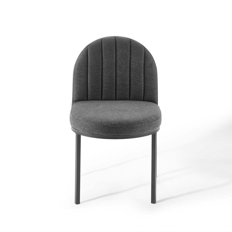 Gray Channel Tufted Upholstered Parsons Dining Chair
