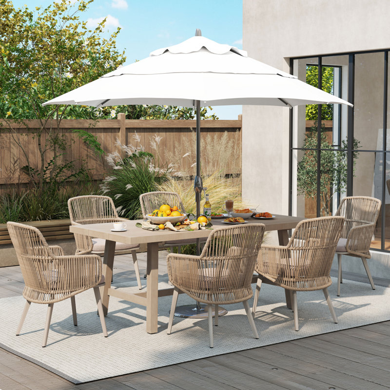 Rectangular Outdoor Dining Set With Cushions