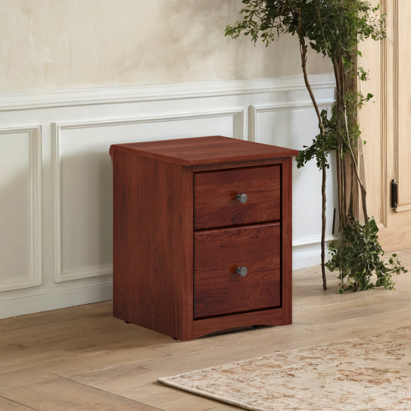 Malani 17.5'' Wide 2 -Drawer Solid Wood Mobile File Cabinet, Washington Cherry
