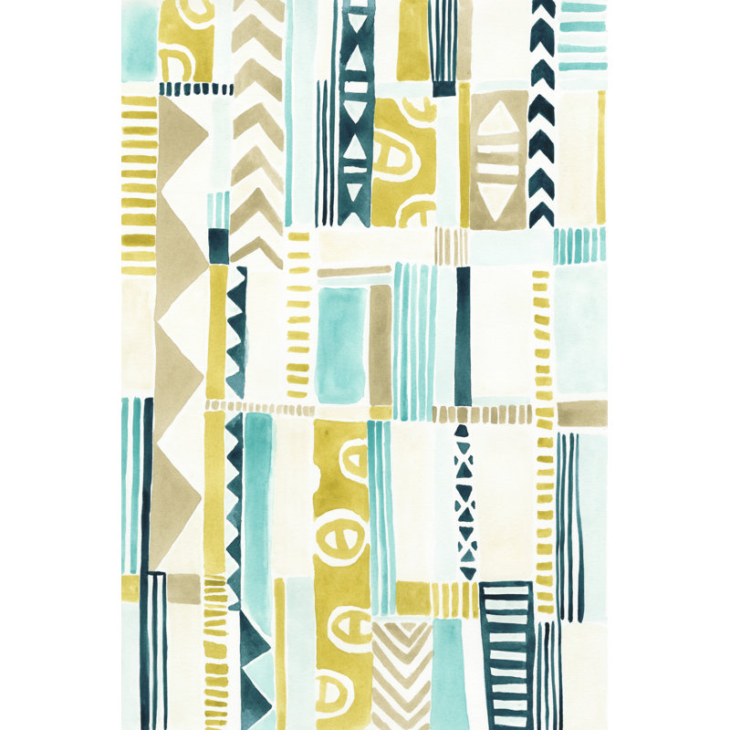 Tribal Patchwork I by June Erica Vess - Wrapped Canvas Painting, 30cm H x 20cm W x 3.8cm D