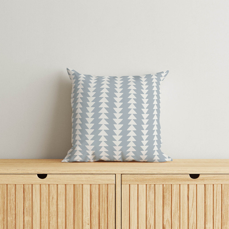 Coussin Tribal, Bleu ardoise, H 20 po x l 20 po