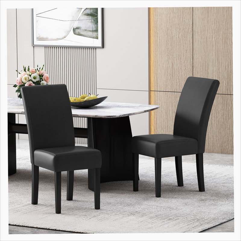 Chaise de salle à manger Homan, Noir, 2
