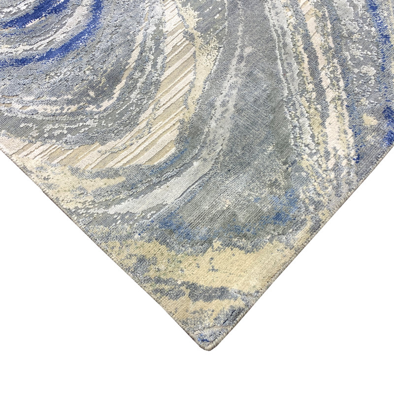 Canterbury Hand Woven Silk Abstract Area Rug, Rectangle 8' x 10'
