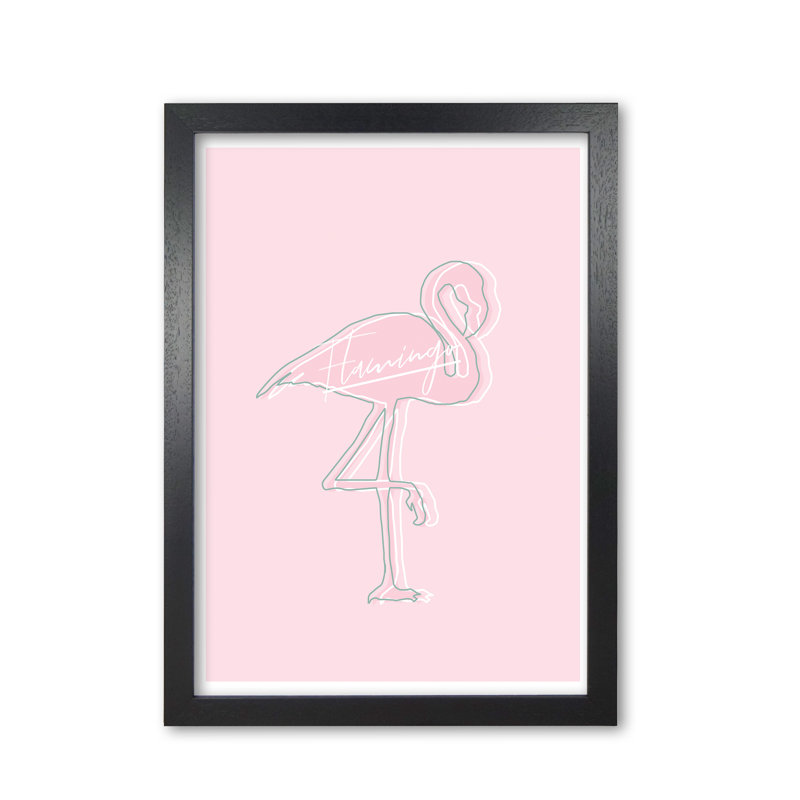 Flamingo - Painting, Black Grain Frame, 42 cm H x 30 cm W x 5 cm D