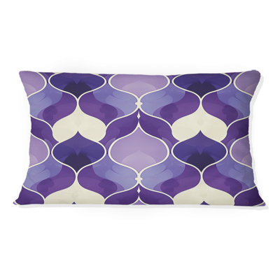 Coussin lombaire mauve blanc Mid-Century Trellis