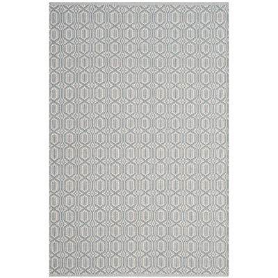 Jodi Geometric Handmade Flatweave Cotton Ivory/Blue Area Rug