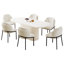 Ensemble de table de salle à manger 86,61 "ovale blanc crème avec 6 chaises pour la cuisine, le bar et le salon-68311164-68311166-98321439