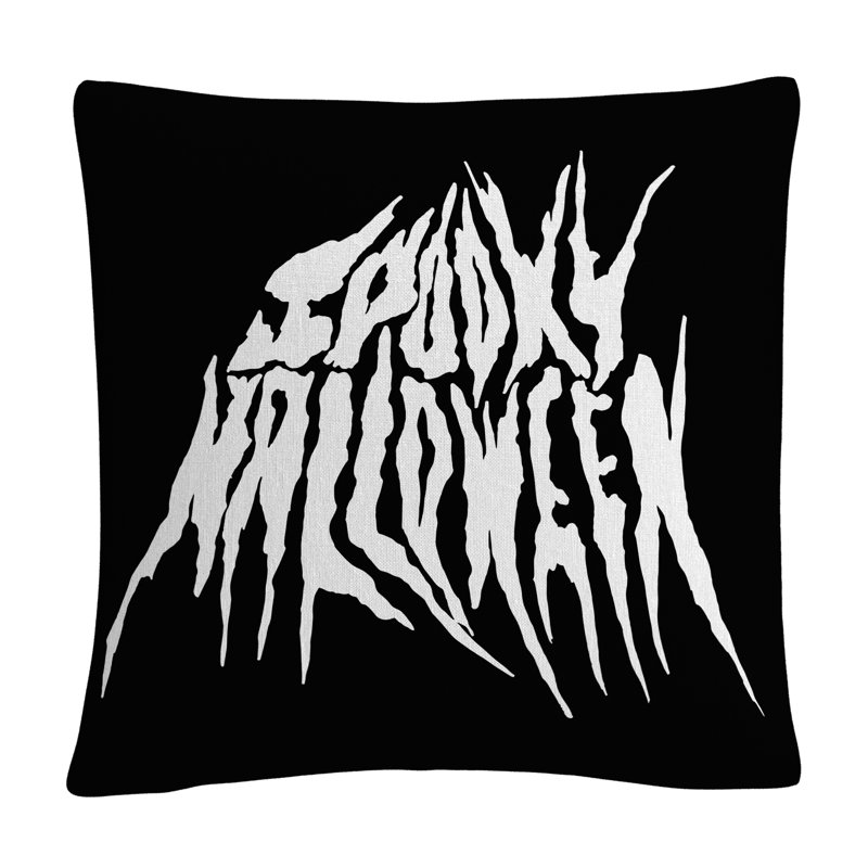 Coussin décoratif en métal ABC Spooky, Noir / blanc