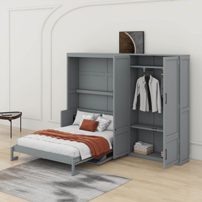 Grand lit escamotable luxueux avec garde-robe élégamment intégré