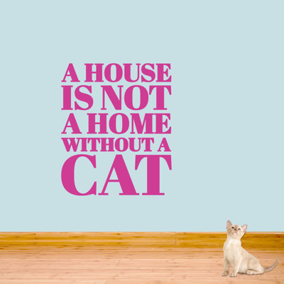 Adhésif décoratif «Une maison n'est pas une maison sans chat»