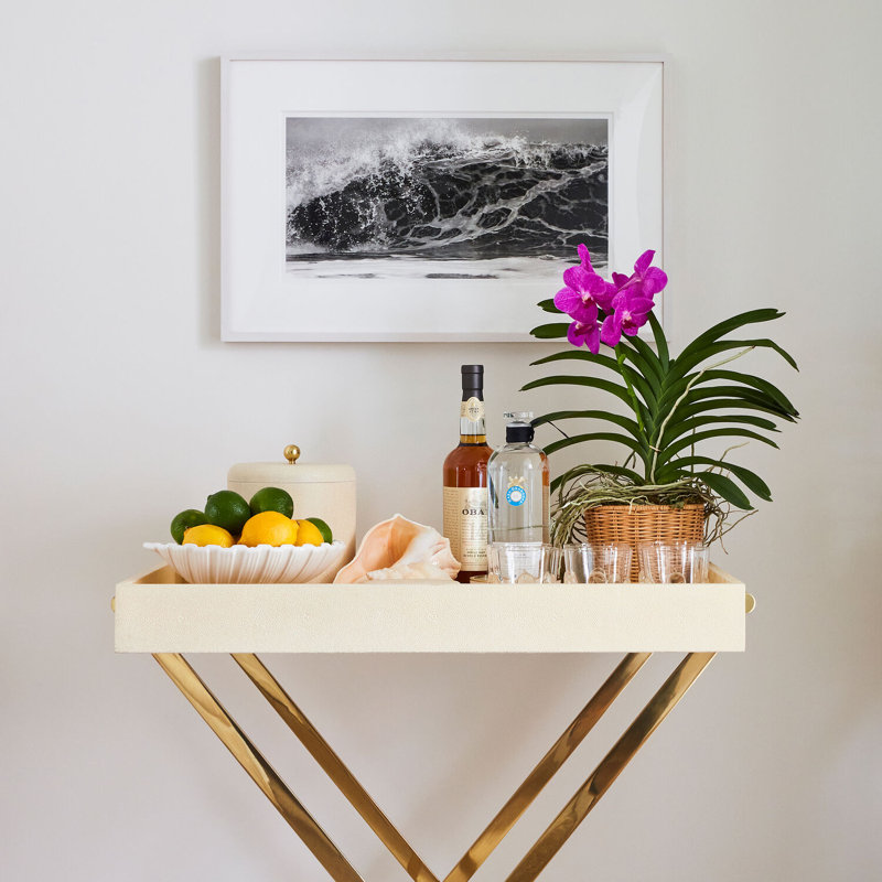 Gold Brass Butler Tray Stand for Serving