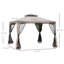 Pavillon de jardin d'extérieur de 9,6 pi x 9,6 po Outsunny, abri de jardin avec toit à 2 niveaux et filet, structure en acier pour le jardin, la pelouse, la cour et la terrasse, taupe-124670296