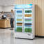 Réfrigérateur commercial pour marchandisage, réfrigérateur à boissons vertical 35,3 pieds cubes / 1000L, réfrigérateur à 2 portes vitrées avec caisson lumineux personnalisable, 8 tablettes réglables, éclairage à DEL doux et roulettes