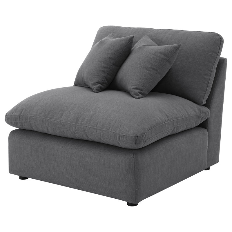 Fauteuil rembourré Jaquan gris anthracite, Polyester gris