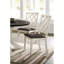 Ensemble de 2 chaises en bois massif blanc antique à dossier unique