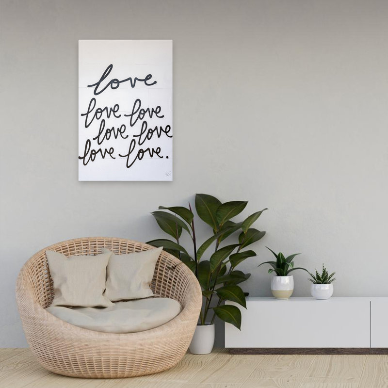 «Love Times Seven» - art millénaire en noir et blanc, H 24 po x l 16 po