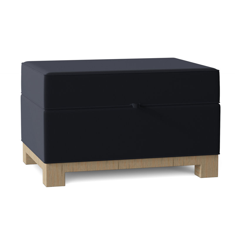 Repose-pieds rectangulaire avec rangement Brandes, Tissage de table Klein Klein Midnight, Acajou