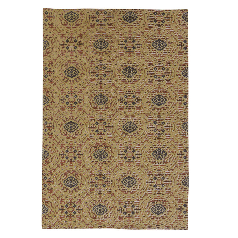 Tapis rectangulaire en laine à tissage plat