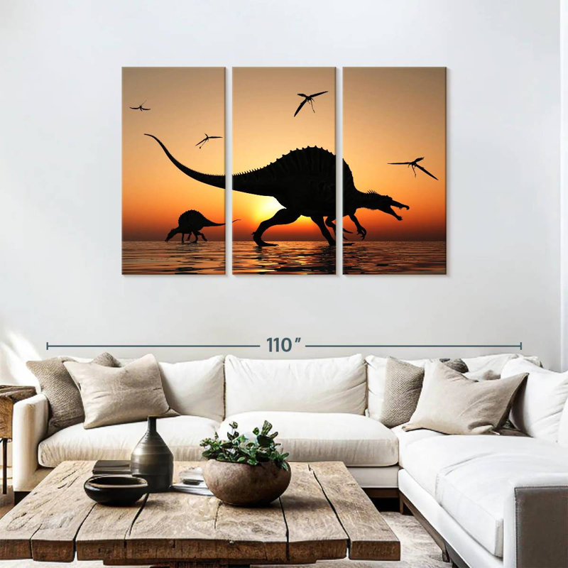 Brampt Dinosaur Sunset, 48" H x 74" W