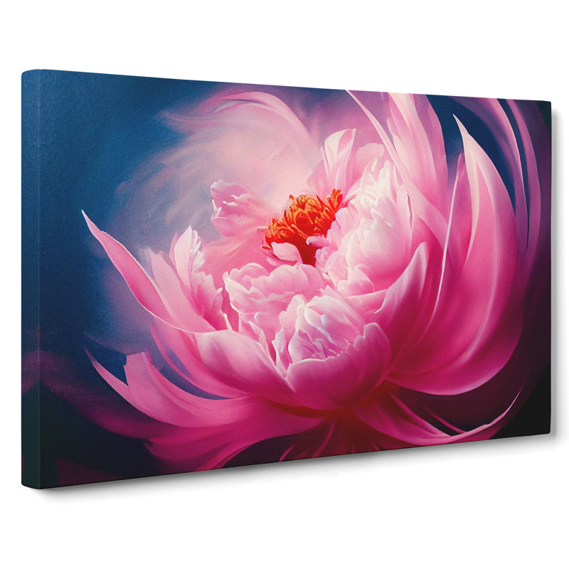Dramatic Peony Flower - Wrapped Canvas, 35cm H x 50cm W x 3cm D