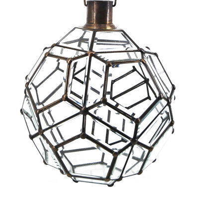 Tawnya 1 - Light Black/White/Bronze/Glass Sphere Pendant