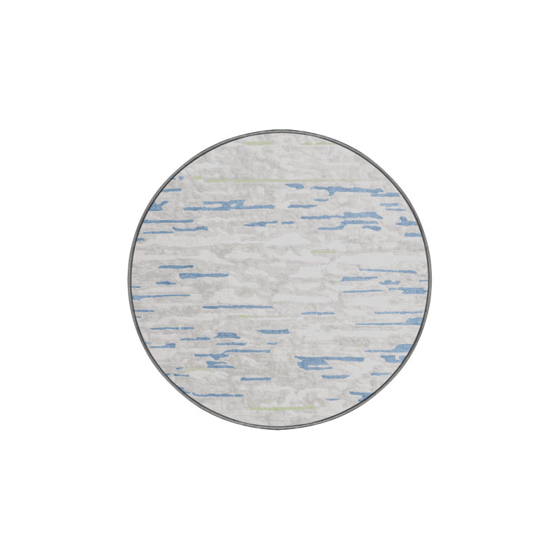 Tapis gris lavable à la machine, Rond 6 pi