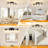 3-Lights Semi Flush Mount Ceiling Light with Clear Glass Shade-118106014-118106010