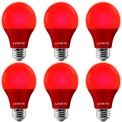 8 Watt (60 Watt Equivalent), A19 LED Smart, Non-Dimmable Light Bulb, E26/Medium (Standard) Base -  Luxrite, LR21495-6PK