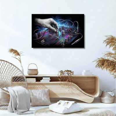 Ensemble de 1 tableau sur toile représentant de la musique électronique