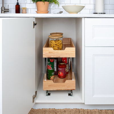 Rangement coulissant en bois rustique et acier