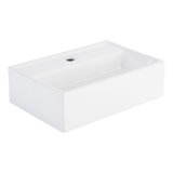 18" Kaisy White Porcelain Rectangular Wall Mount Bathroom Sink with Overflow