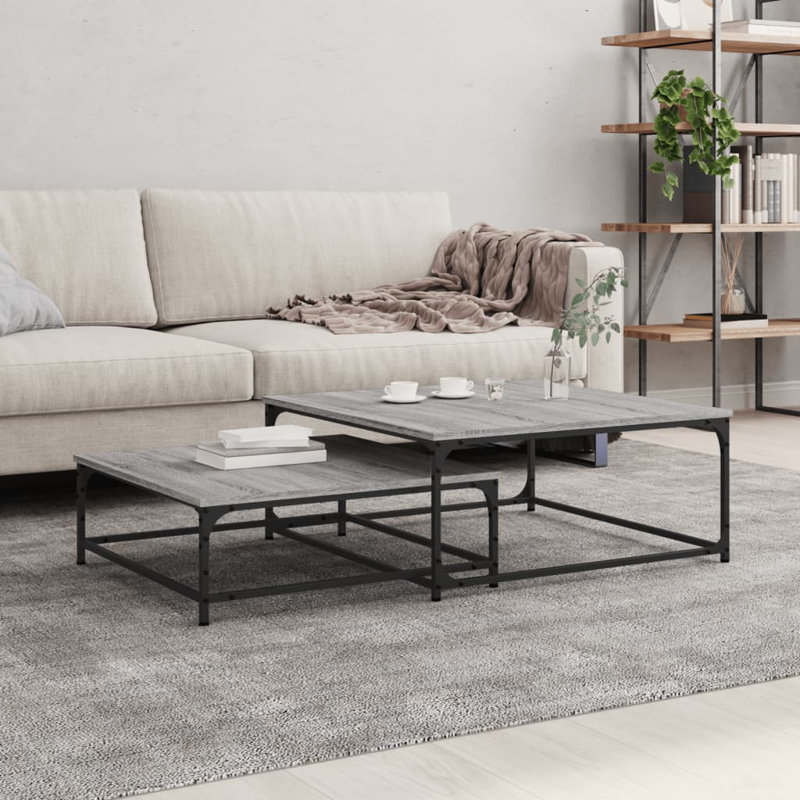 Terron Four Leg Coffee Table, Grey Sonoma