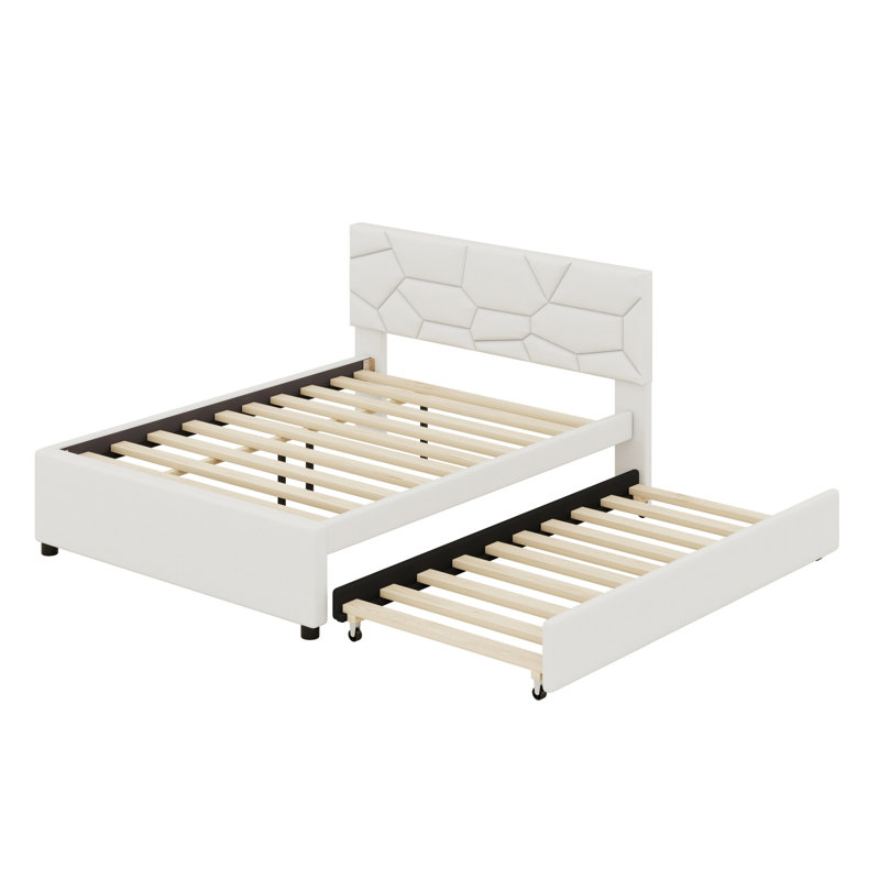 Lit plateforme tapissier Modern, Beige
