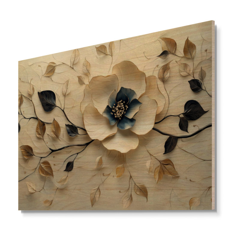 Luciana  I - Décoration murale en bois à motifs floraux, H 24 po x l 32 po, Rectangulaire