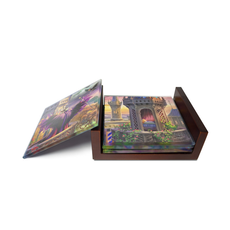 (Symboles) Ensemble de sous-verres en verre Starfire, Disney / Maléfique