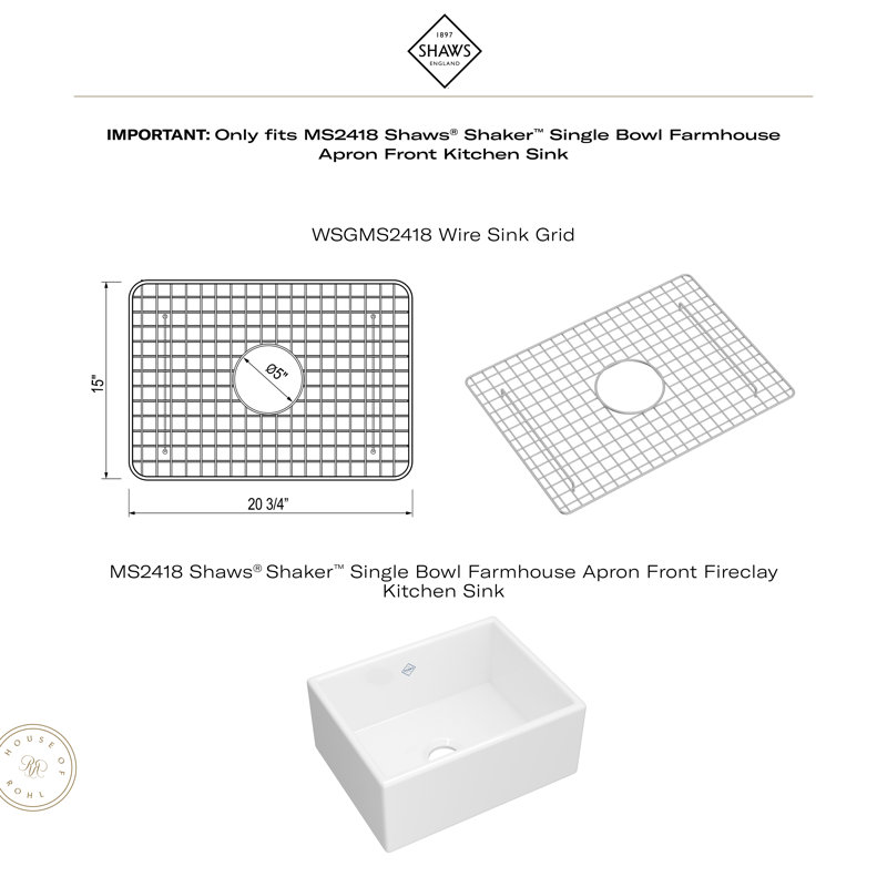 20.75" x 15" Sink Grid, Stainless Steel