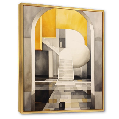 «Yellow and Grey Intersecting Realities III» sur impression sur toile