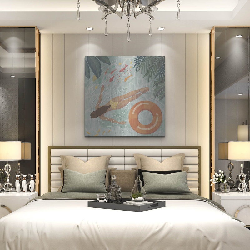 Art mural en métal luxueux «Beach Babes 4» par Janelle Penner, H 36 po x l 36 po