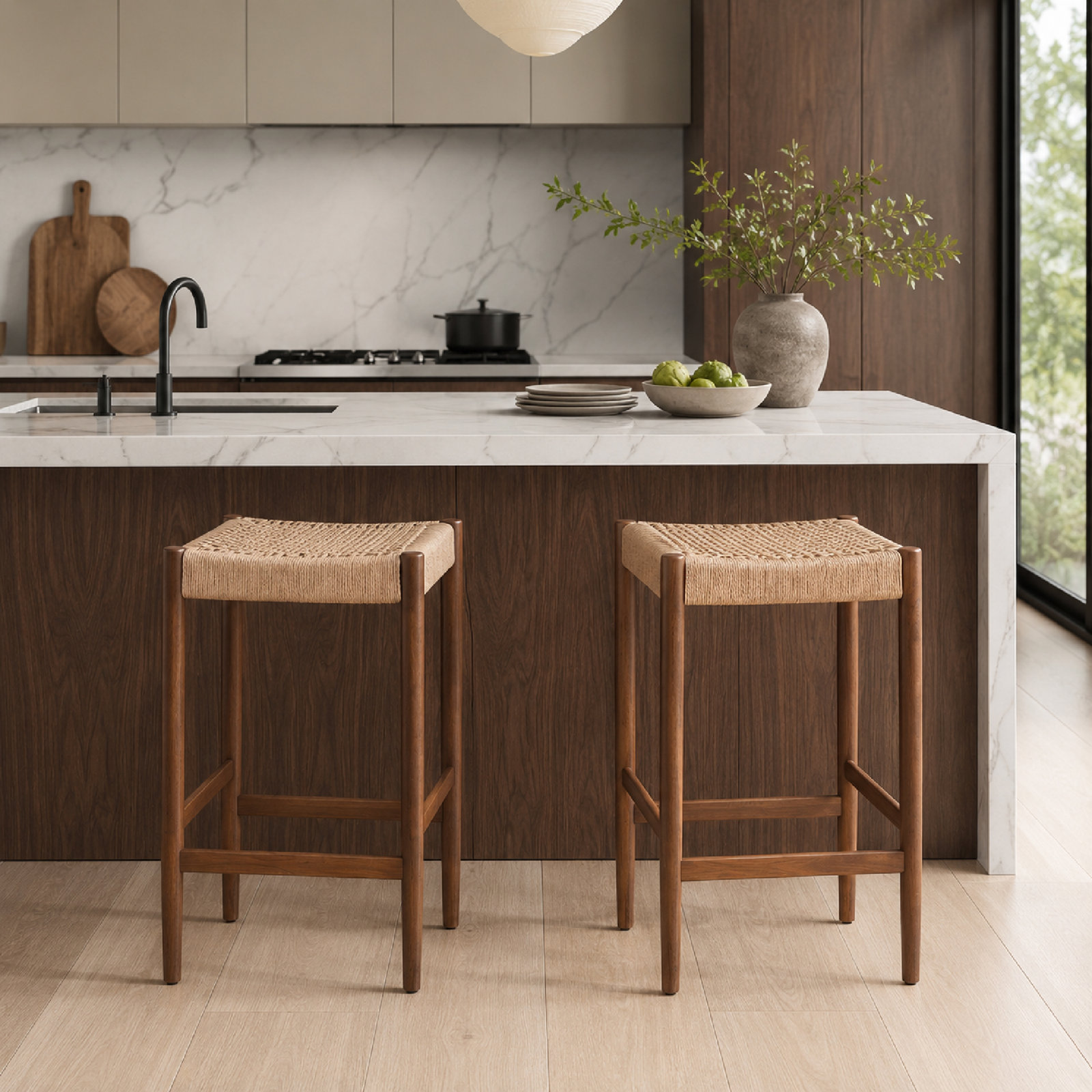 27" Bar Stool, Walnut