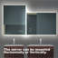 Miroir de salle de bain pour salle de bain avec lumière intense, intensité variable, contrôle de l'interrupteur mural, antibuée, IRC 90 réglable 3000K-4500K-6000K, IP54 imperméable à l'eau, vertical et horizontal