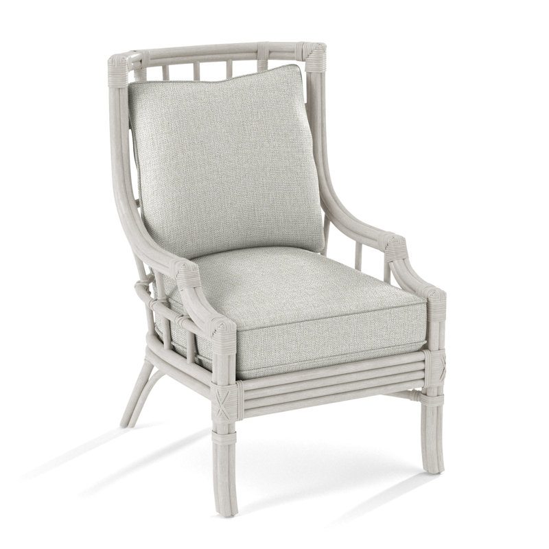 Seville Armchair, Beige Performance Fabric; 0851-73, Antique Frost White